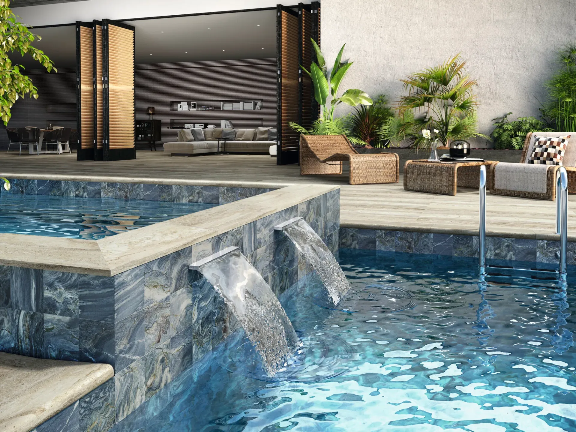 Pool Fliese | Ocean Blue OXID 30x60 cm